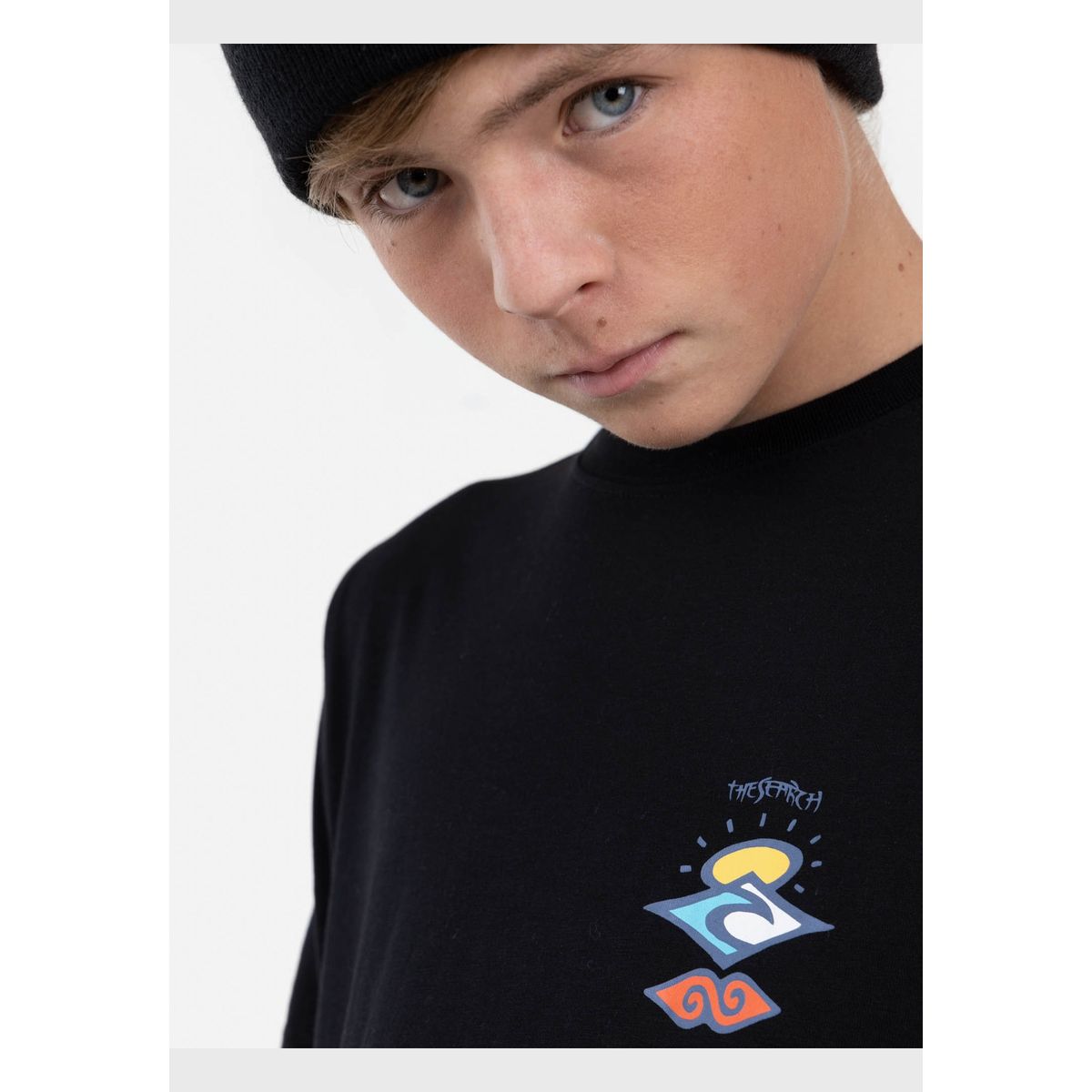 RIP CURL - Polera THE SEARCH TEE Juvenil Negro Rip Curl