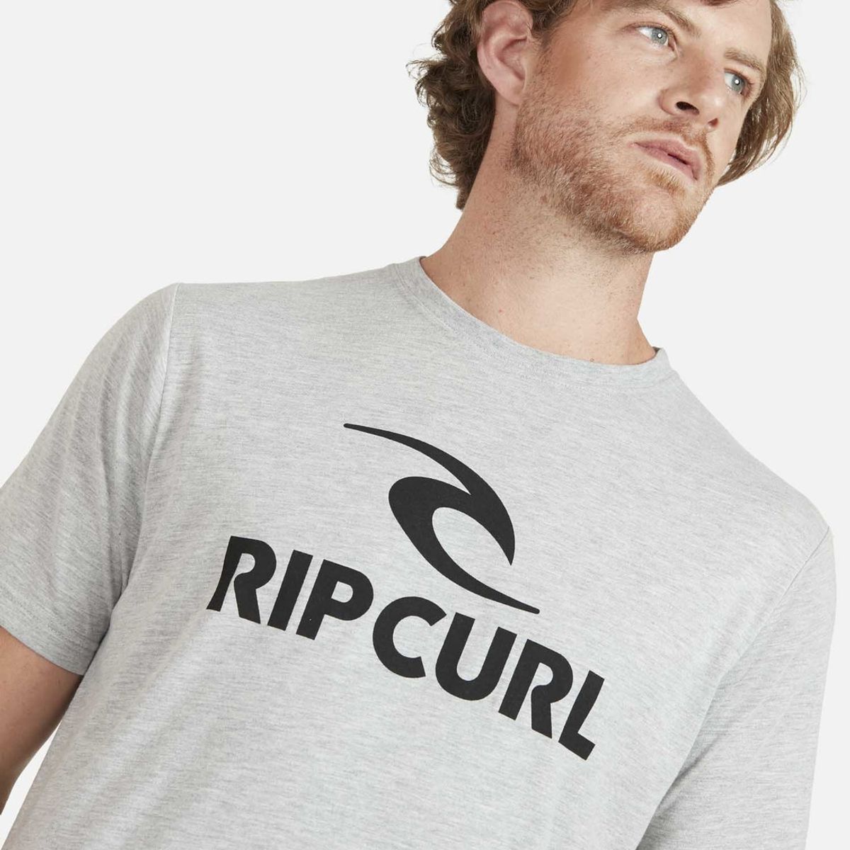 RIP CURL - Polera RC LOGO TEE Hombre Gris Mezcla Rip Curl
