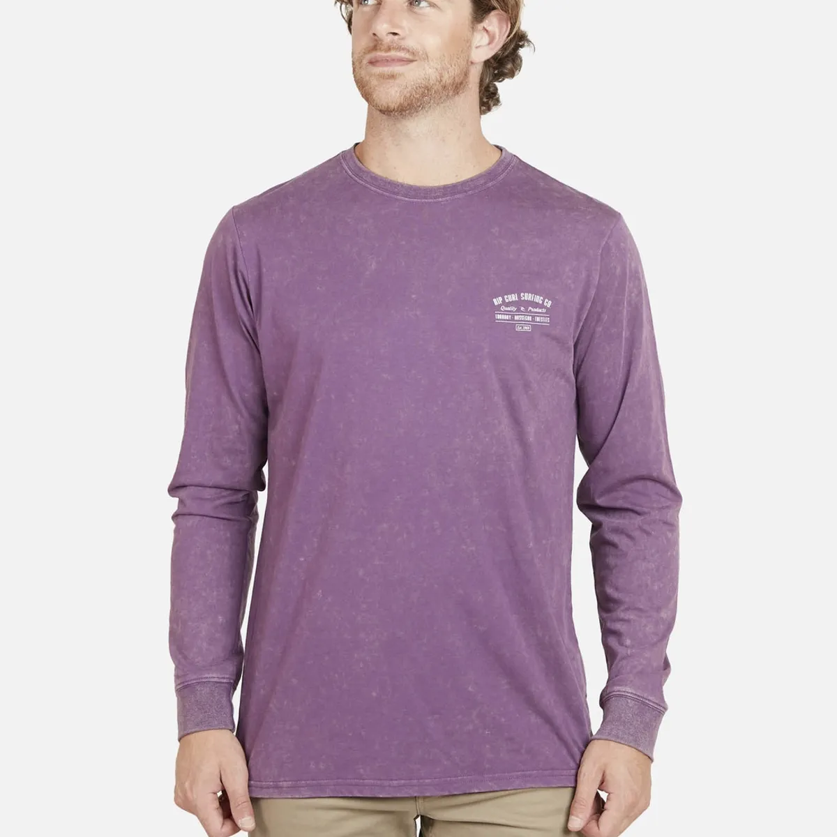RIP CURL - Polera RIP CURL SURFING CO Hombre Burdeo Rip Curl