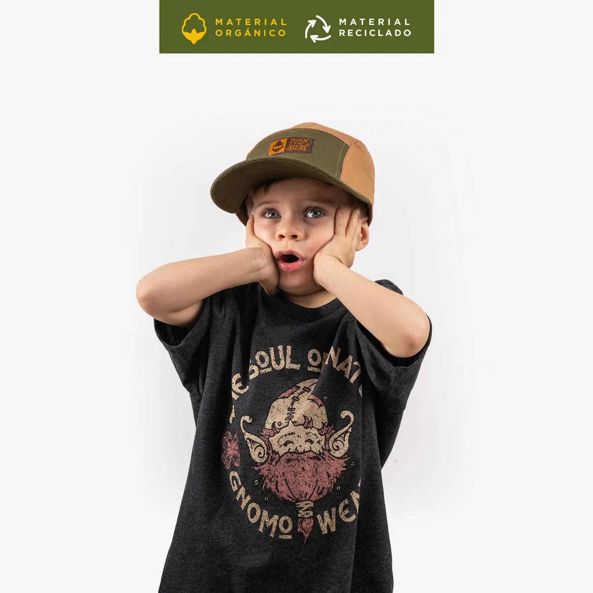 GNOMO - Polera Kids ECO F-4 Heather Black