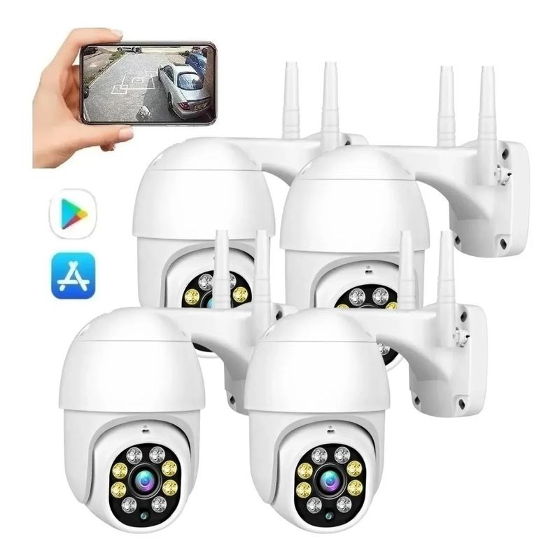 GENERICO - Kit X4 Camara Seguridad Exterior Wifi Camaras De Vigilancia Ip