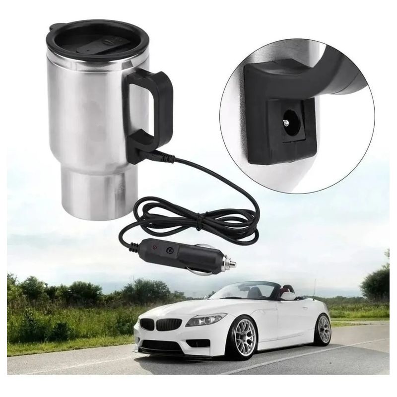 GENERICO - Vaso 480ml Térmico Auto Acero Tazon Mug 12v Eléctrico