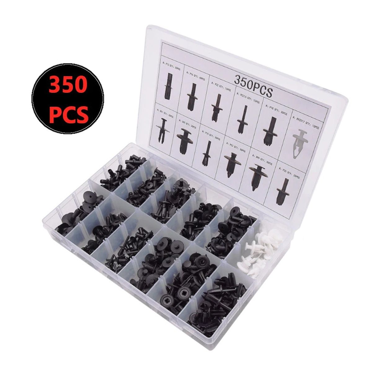 GENERICO - Set 350 Retenedores De Plástico Para Autos Clips Remaches