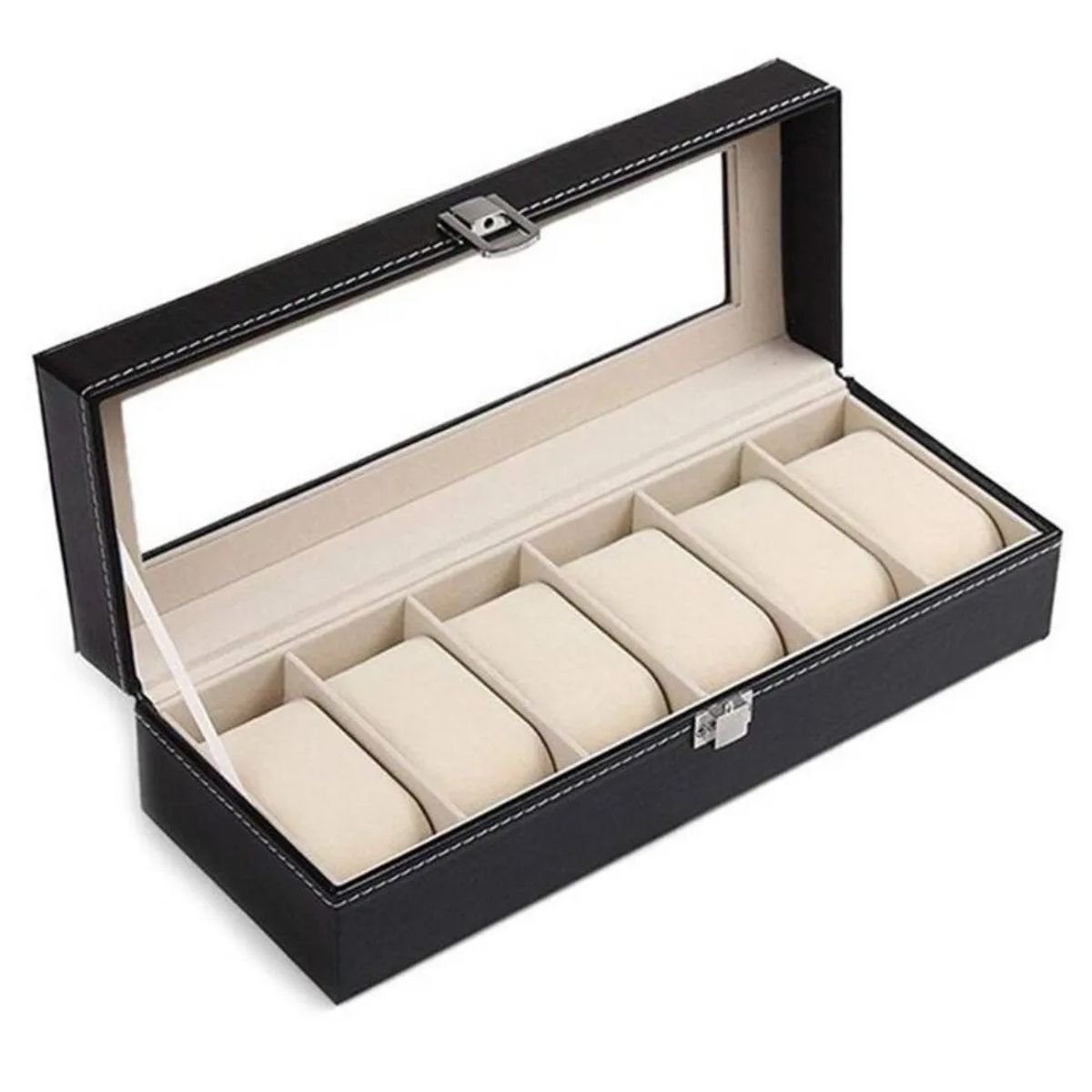GENERICO - Organizador De Relojes Caja Para Guardar Reloj Estuche 6 Piezas
