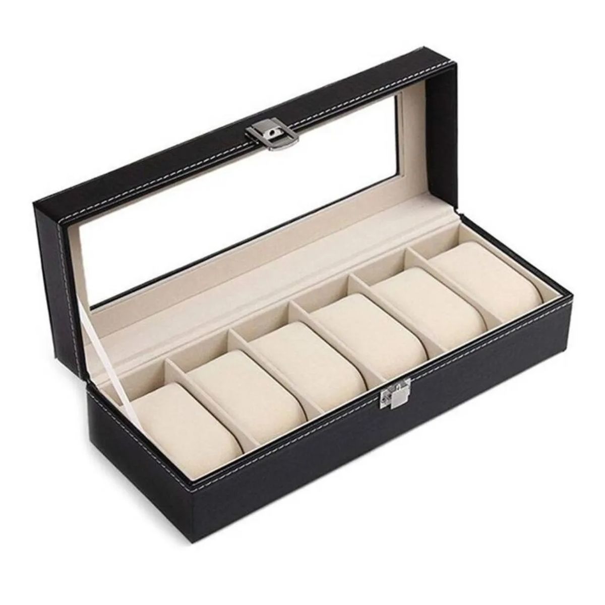 GENERICO - Organizador De Relojes Caja Para Guardar Reloj Estuche 6 Piezas