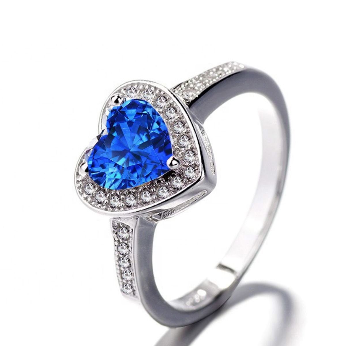 GENERICO - Anillo Plata 925 Corazón Circones Compromiso Elegante Mujer Joya