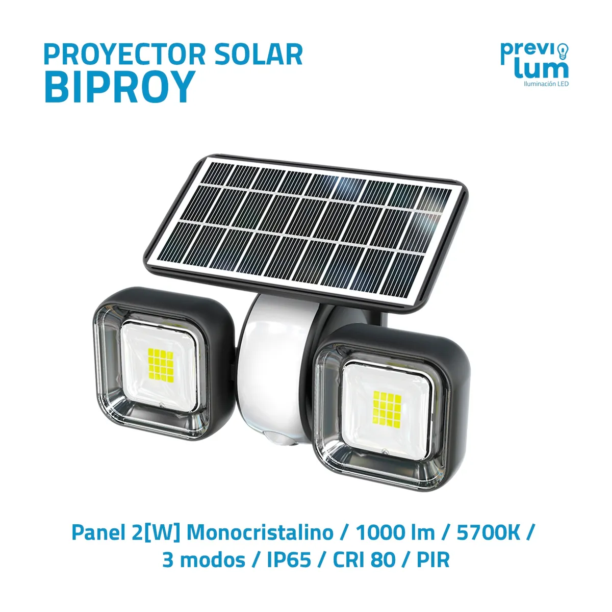 PREVILUM - Proyector SOLAR Moto 1000LM M3