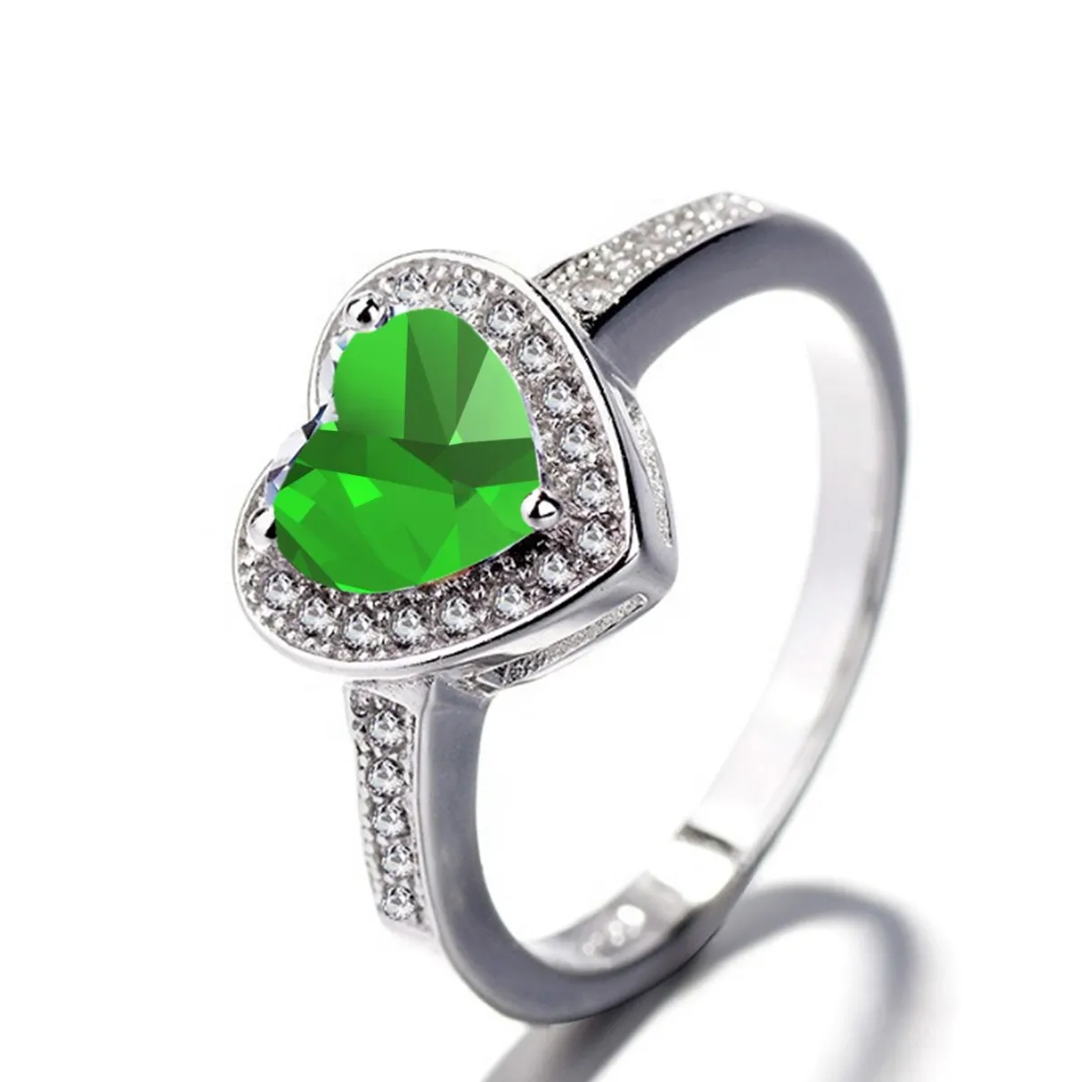 GENERICO - Anillo Plata 925 Corazón Circones Compromiso Elegante Mujer Joya