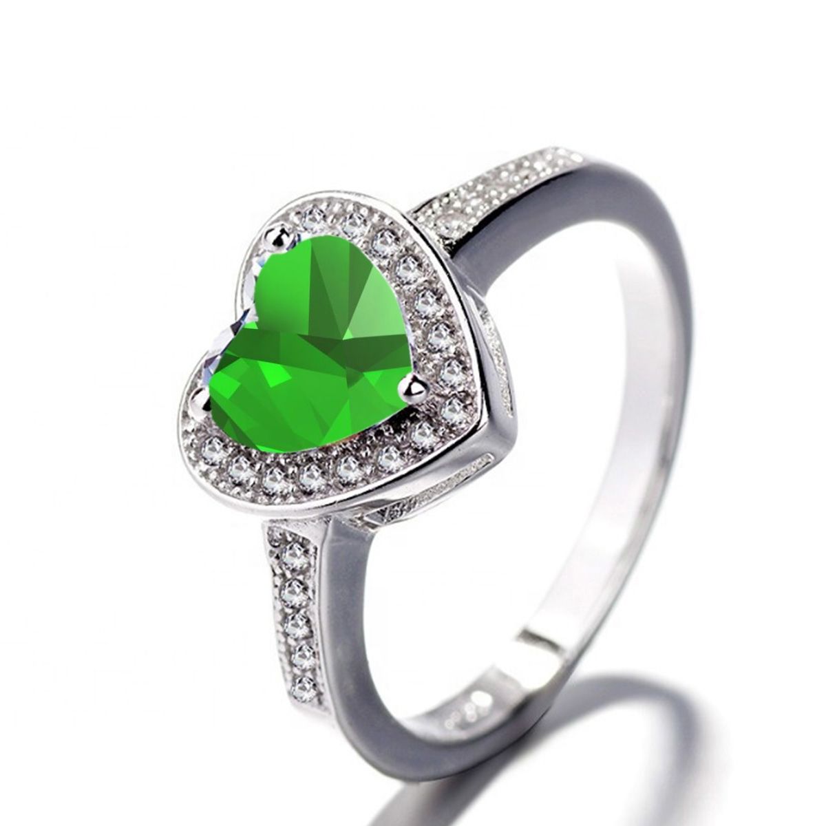 GENERICO - Anillo Plata 925 Corazón Circones Compromiso Elegante Mujer Joya