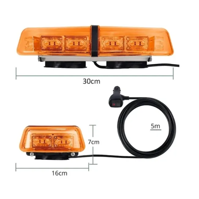 ESHOPANGIE - Baliza Luz Led Ámbar Techo Iman 12v-24v Estroboscópica