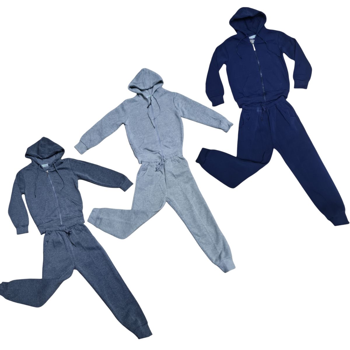 AGW - Pack 3 Conjuntos Pantalón Buzo + Polerón Niño Unisex Algodon