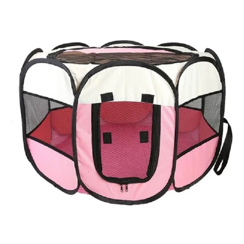 GENERICO - Corral Mascotas Portatil Perro Gato Talla L / 262134 Rosa