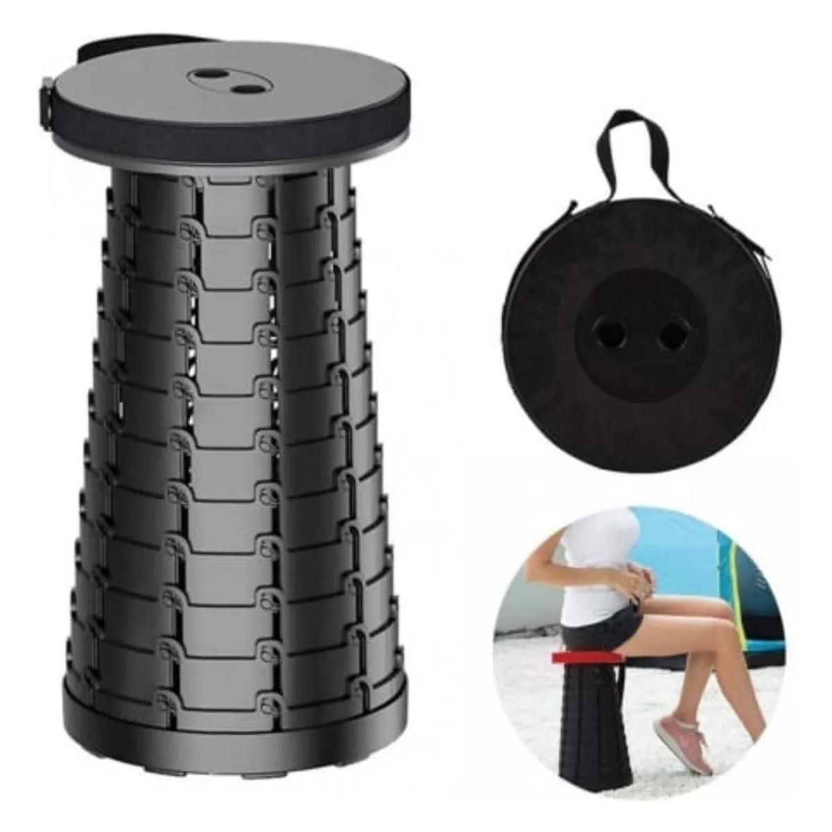 GENERICO - Silla Plegable Camping Piso Plegable Plastico Taburetes Portatil