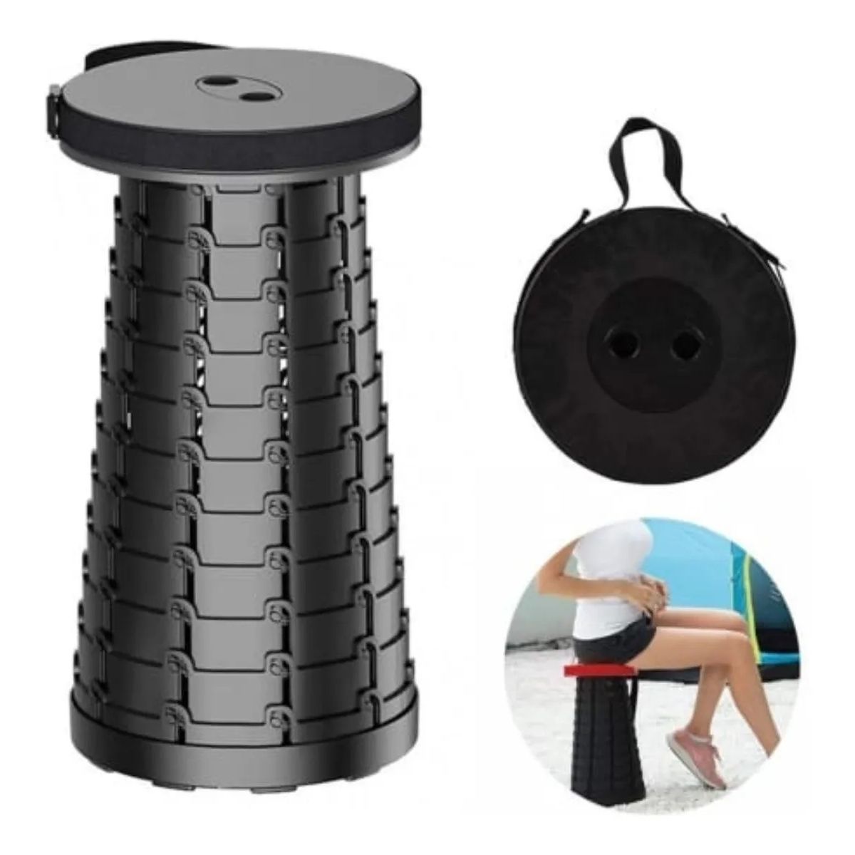 GENERICO - Silla Plegable Camping Piso Plegable Plastico Taburetes Portatil