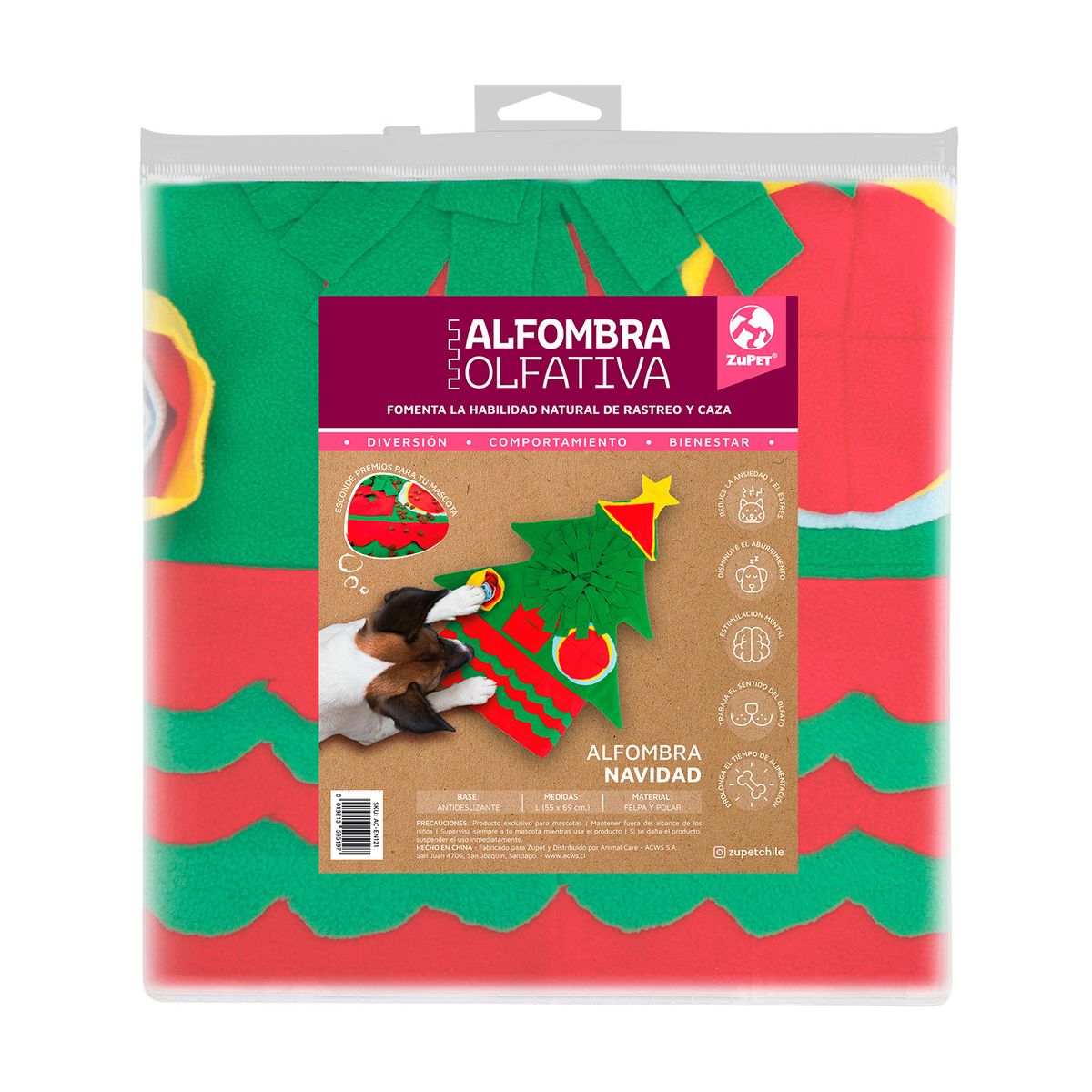 ZUPET - Alfombra Olfativa Perro Navidad Zupet
