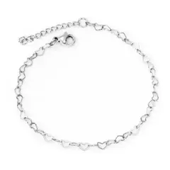 GENERICO - Pulsera Acero Quirúrgico Mini Corazones