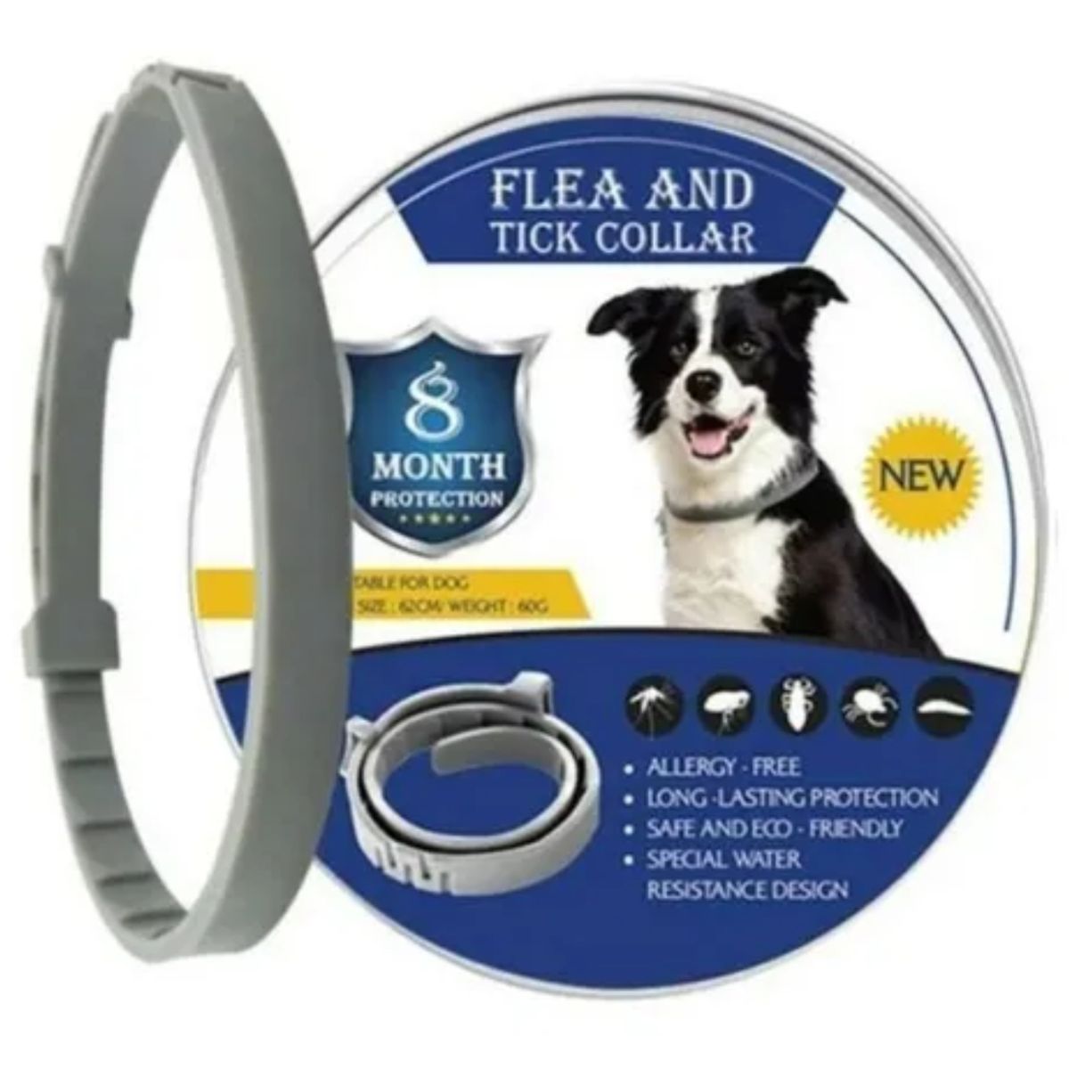 GENERICO - Collar Antipulgas Perro Repelente Garrapata