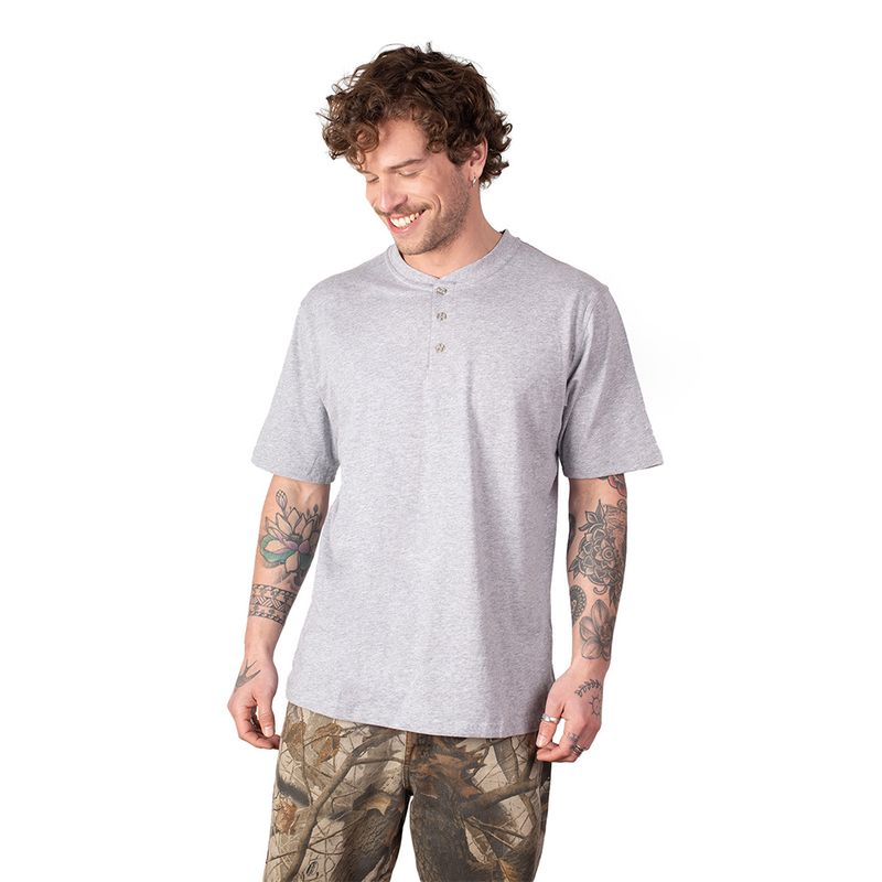 LENGA - Polera Molle Cuello Redondo con Botones Uvpro Hombre Lenga_.