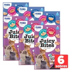 INABA - Pack Juicy Bites Sabor Atun y Camaron - 6 Paquetes