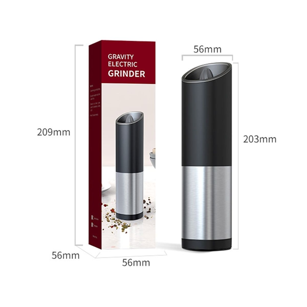 GENERICO - Molinillo eléctrico de sal y pimienta