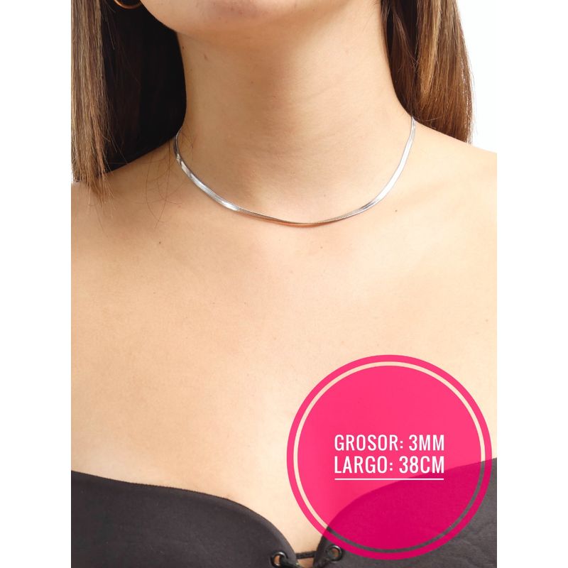 GENERICO - Gargantilla Choker Acero Quirúrgico Serpiente 5mm 42cm