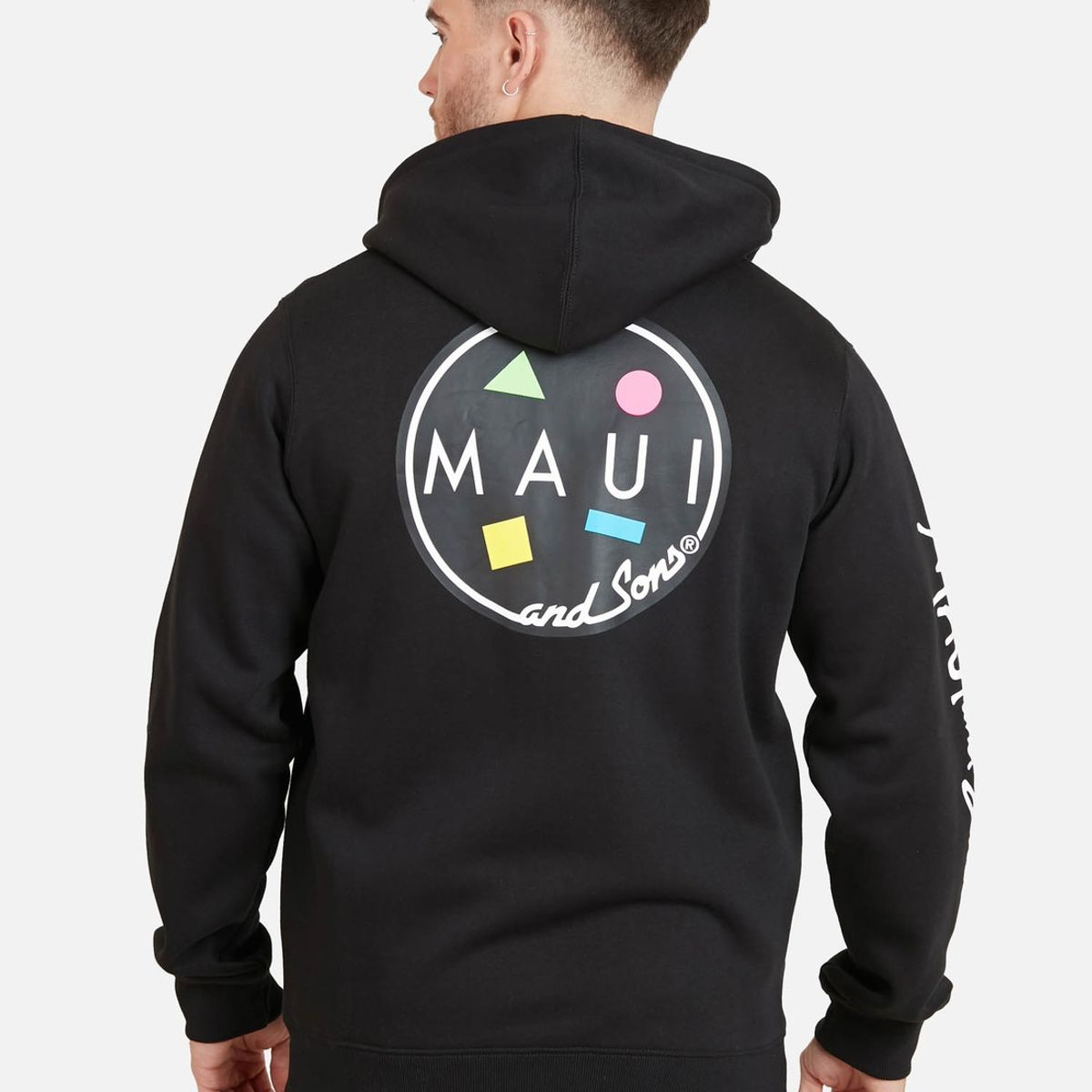 MAUI AND SONS - Poleron CALSSIC HOOD Hombre Negro Maui and Sons