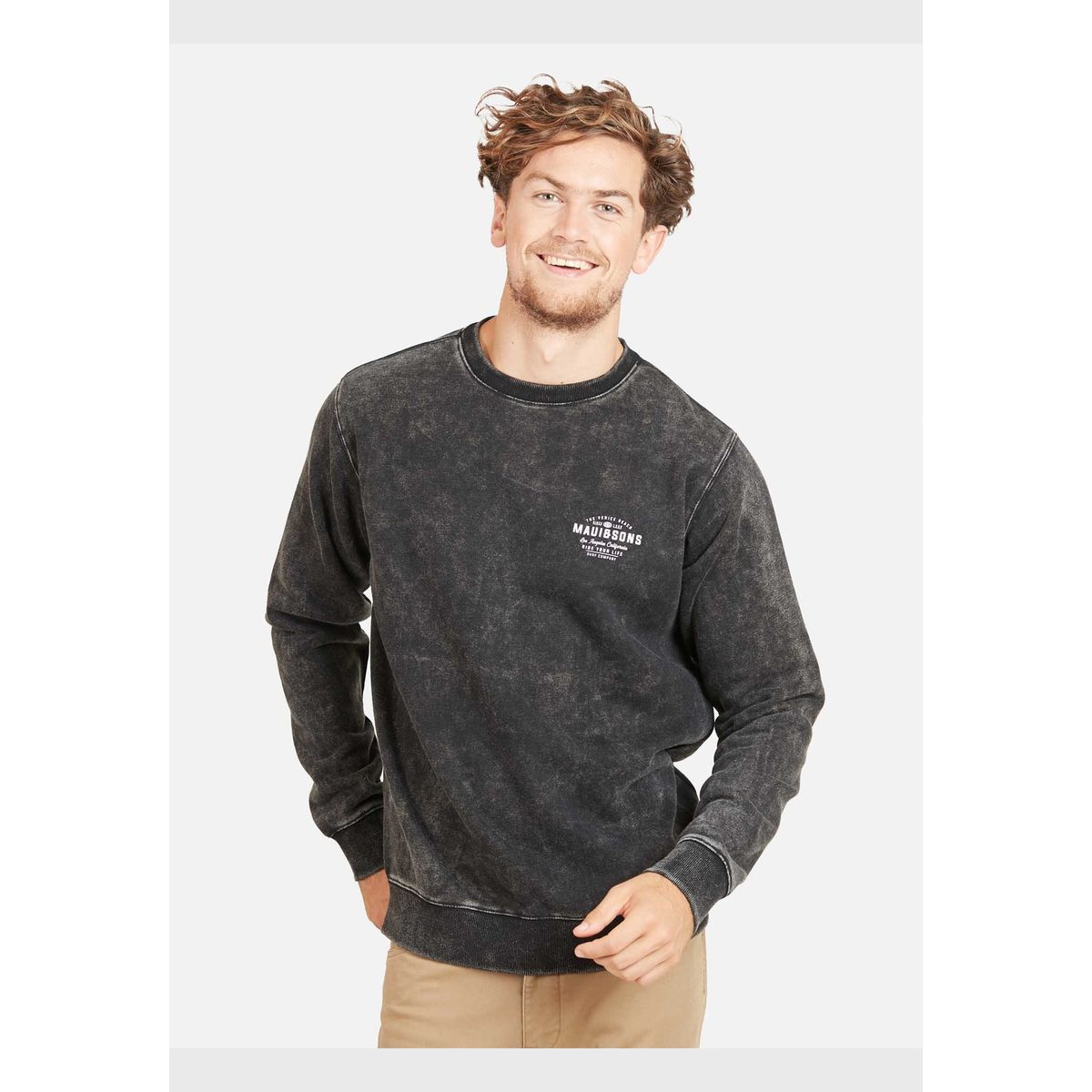 MAUI AND SONS - Poleron THE VENICE BEACH Hombre Negro Maui and Sons