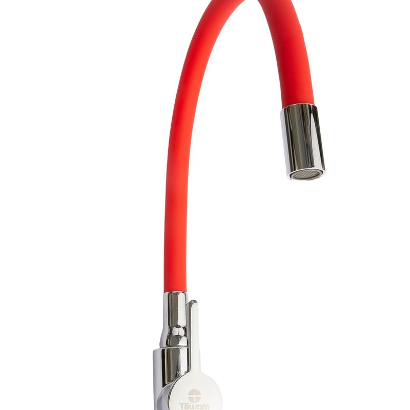 TAUMM - MONOMANDO LAVAPLATO CUELLO FLEXIBLE ROJO