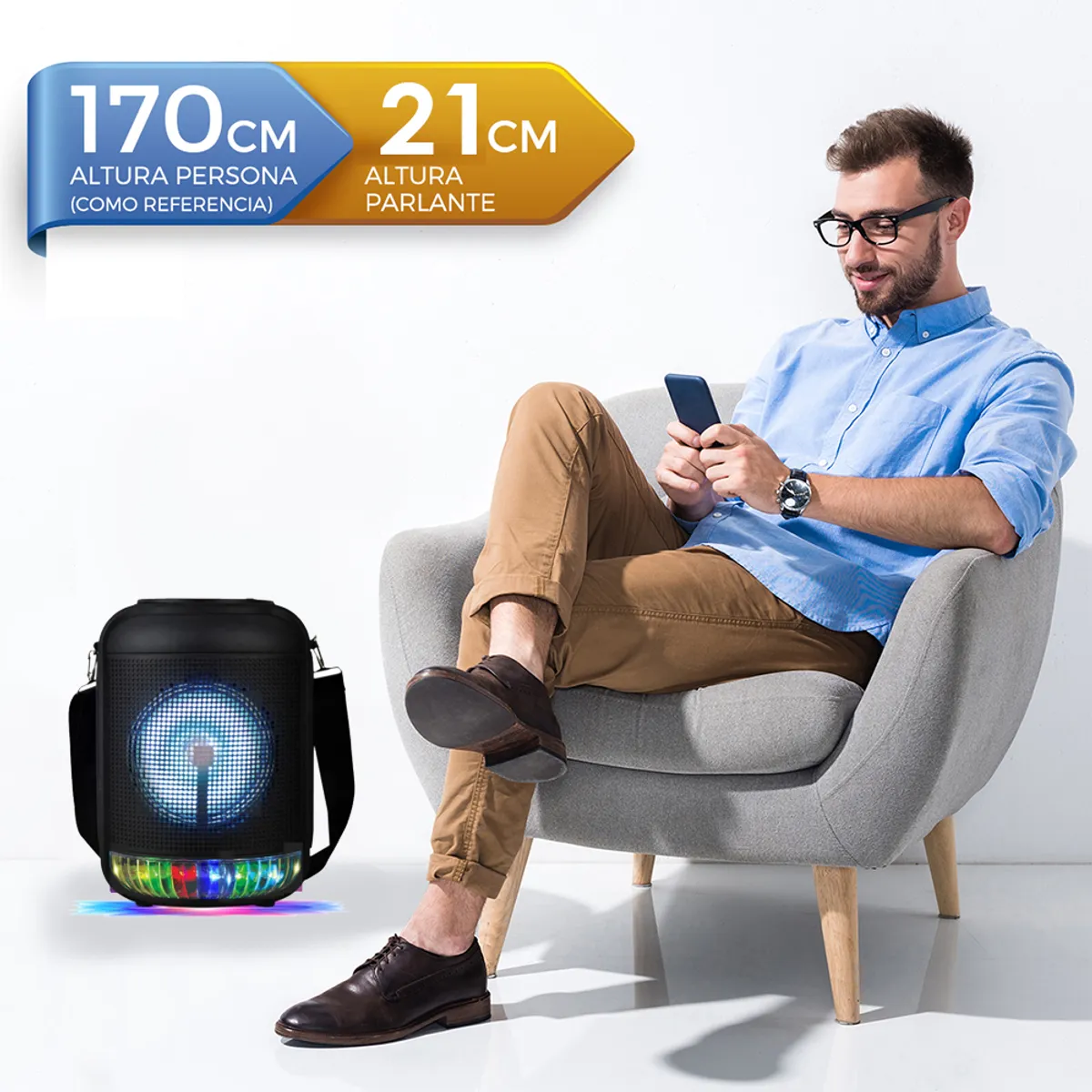 MASTER G - Parlante Karaoke Bluetooth Rocket Tws + Micrófono 6,5