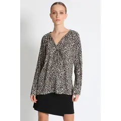 LIOLA - Blusa Estampada Negro