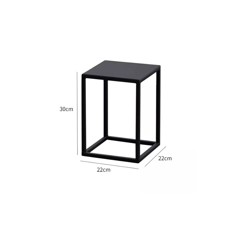 GENERICO - Pedestal para plantas o esculturas cuadrado negro S 30x22