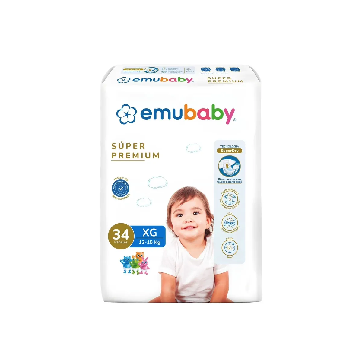 EMUBABY - Pañales Emubaby Premium - Talla XG (xg) - 34 Uds.