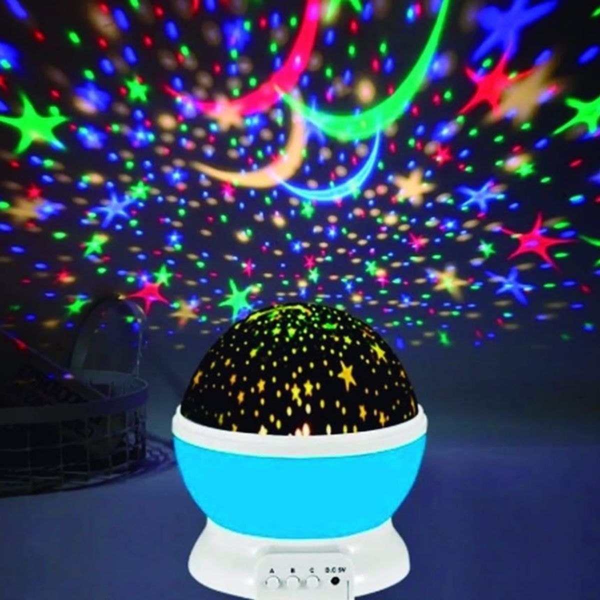 ANGELES DEL HOGAR - Lampara nocturna proyector de estrellas para niños giratoria