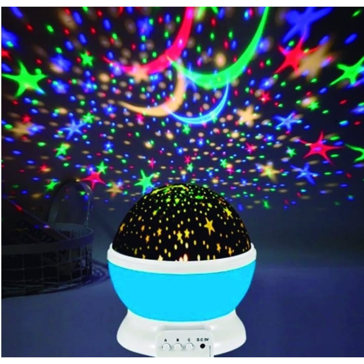 ANGELES DEL HOGAR - Lampara nocturna proyector de estrellas para niños giratoria