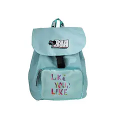 TITANIO - Bolso mochila celeste con broche