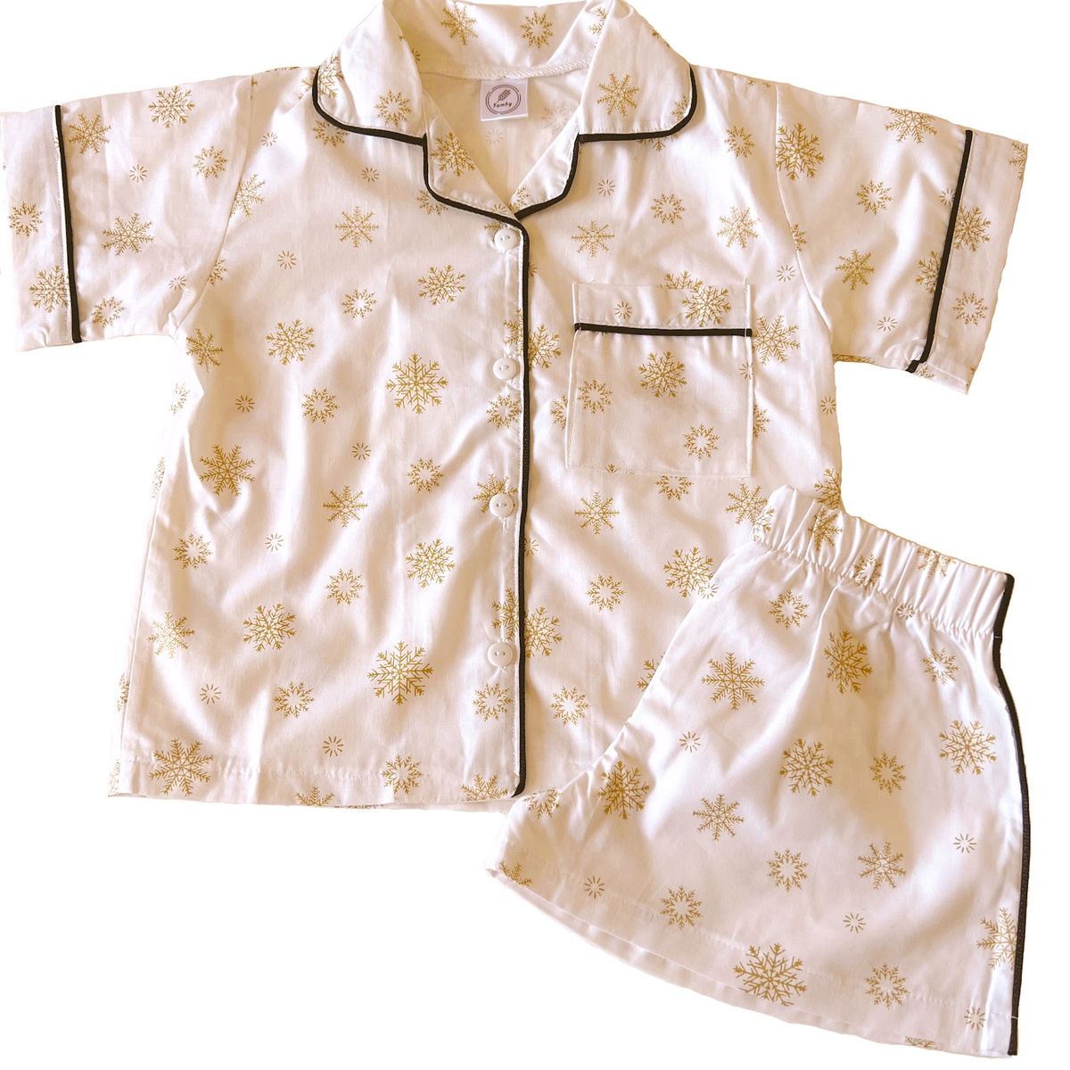 FAMBYPJ - Pijama Infantil Copos de Nieve Hecho de Algodón Orgánico