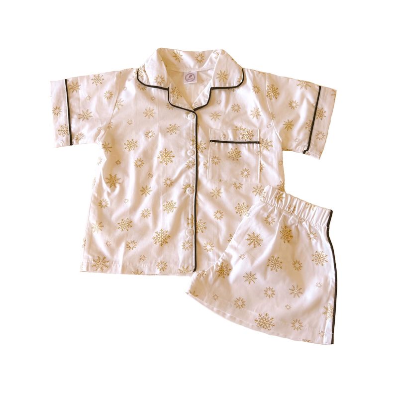 FAMBYPJ - Pijama Infantil Copos de Nieve Hecho de Algodón Orgánico