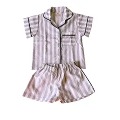 FAMBYPJ - Pijama Infantil Tunez Gris hecho en Algodón Turco Orgánico
