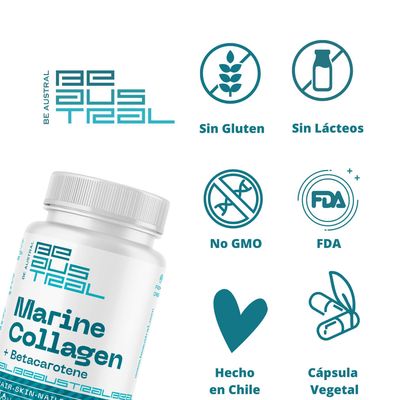 Imagen 2 del producto Colágeno Marino Betacaroteno Suplemento 2 frascos 60 cápsulas