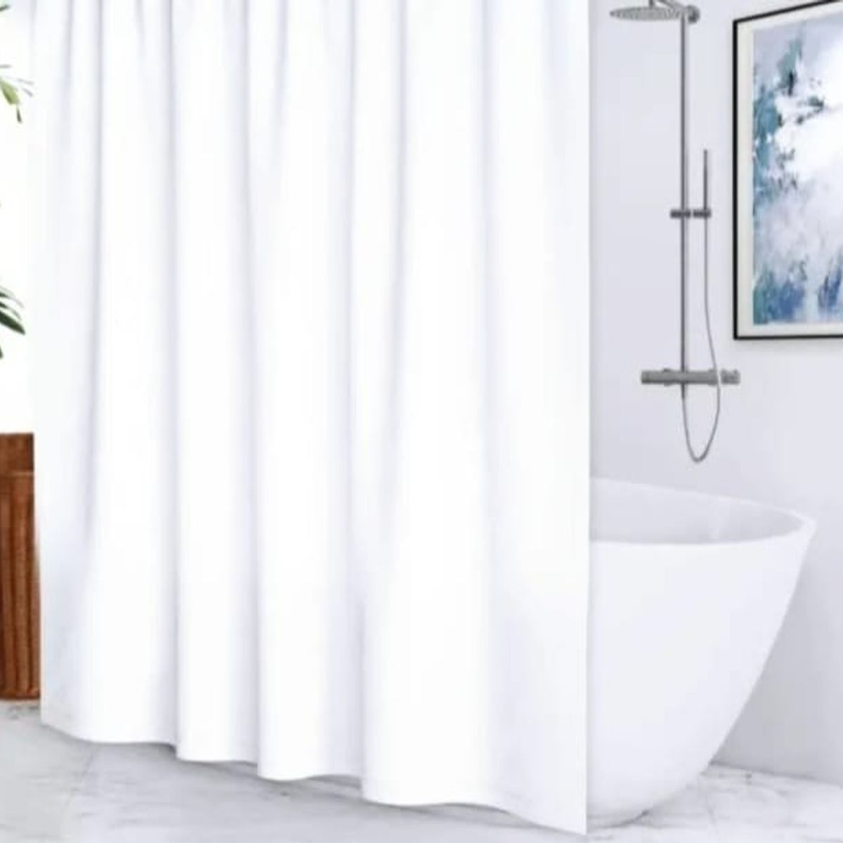 ANGELES DEL HOGAR - Forro cortina de baño 180x180 cm blanco