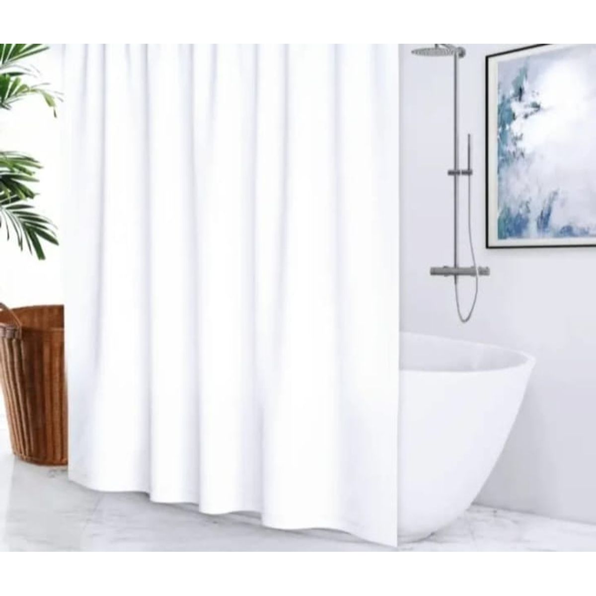 ANGELES DEL HOGAR - Forro cortina de baño 180x180 cm blanco