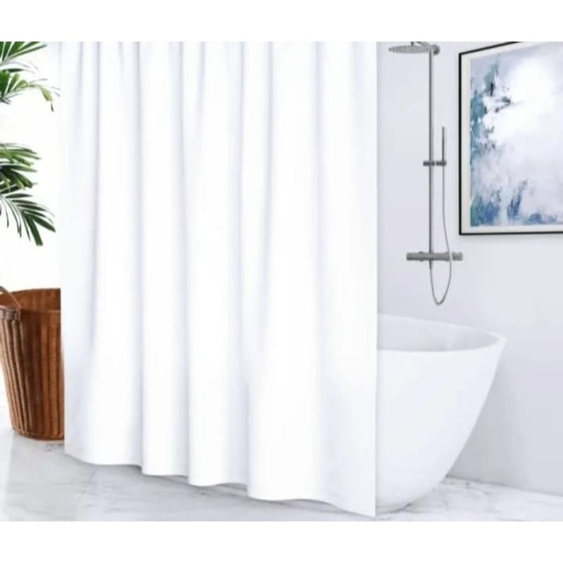ANGELES DEL HOGAR - Forro cortina de baño 180x180 cm blanco