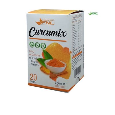 Imagen 2 del producto Curcumix : Curcuma + Pimienta + Jengibre + Vit C Caja 20 Sobres