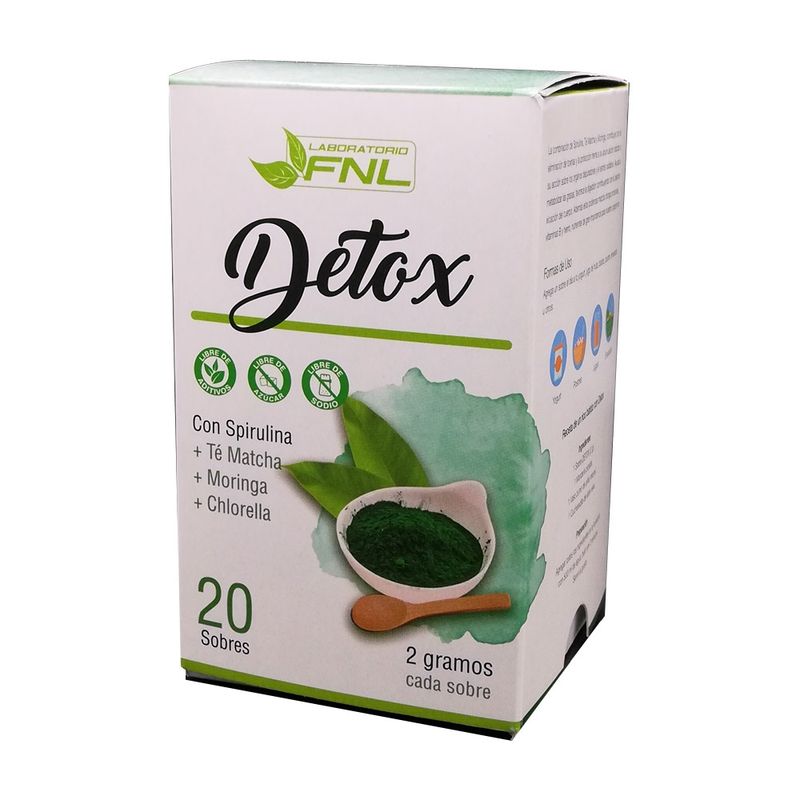 FNL - Detox : Te Matcha + Moringa + Spirulina + Chlorella Fnl Caja 20 Sobres