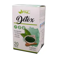 FNL - Detox : Te Matcha + Moringa + Spirulina + Chlorella Caja 20 Sobres