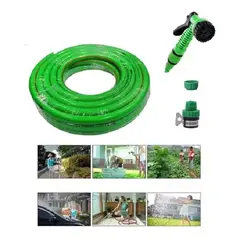 GENERICO - Manguera Reforzada Flex 1/2 Pulgada 12 Mts Pistola Acoples / 223436