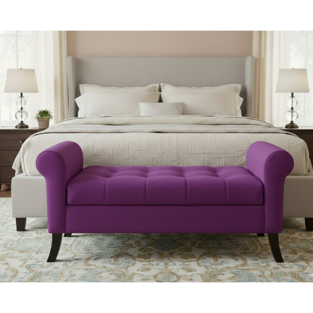 GENERICO - Banqueta Baúl New Alejandria Color Morado