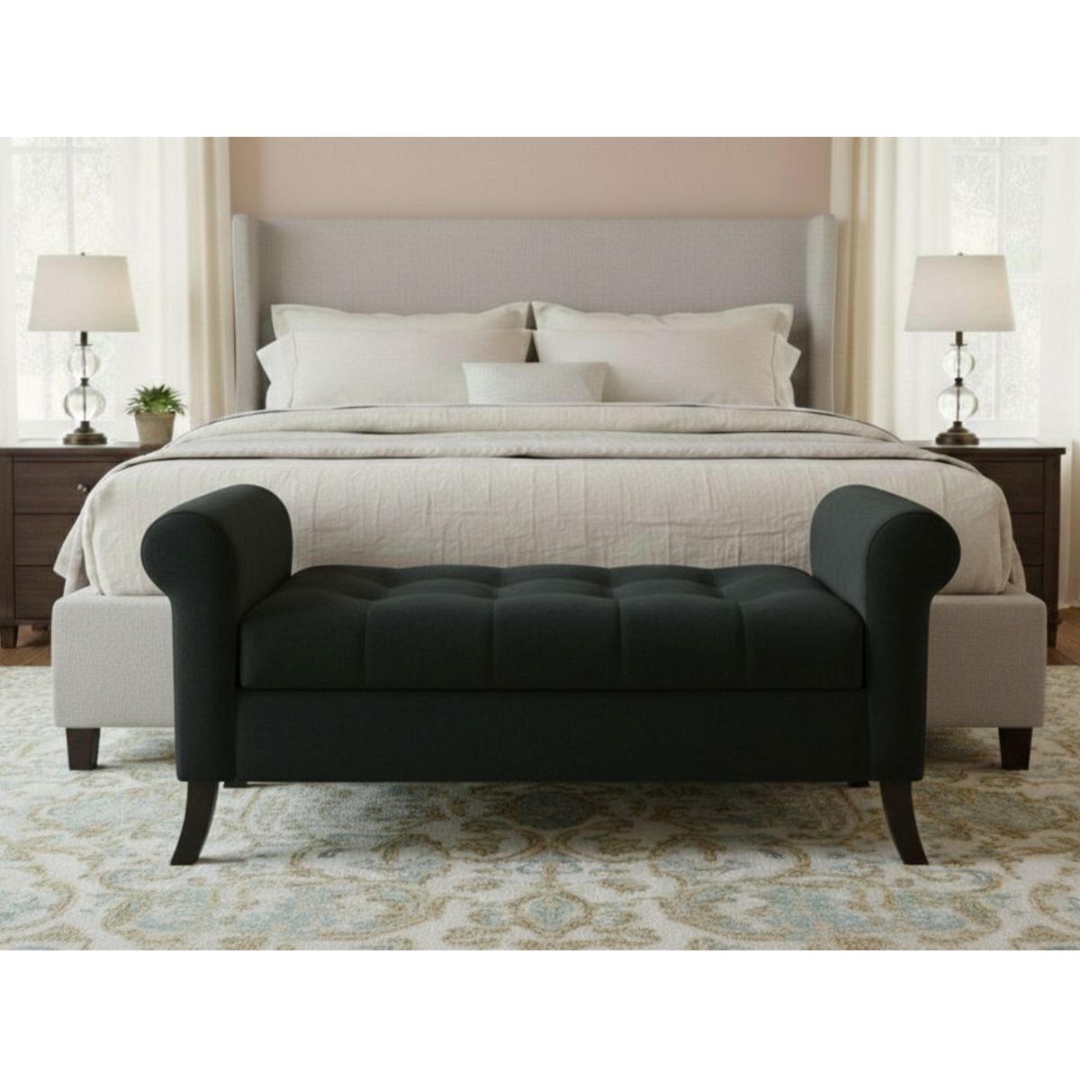 GENERICO - Banqueta Baúl New Alejandria Color Negro