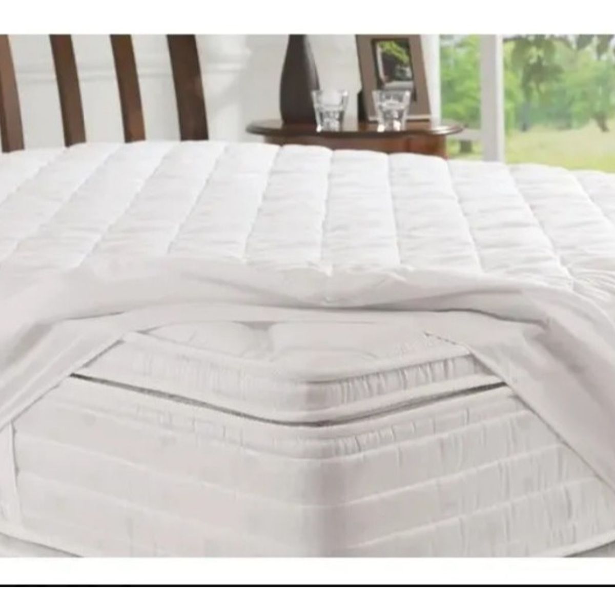 GENERICO - Cubre Colchón Impermeable 2 Plazas - Blanco