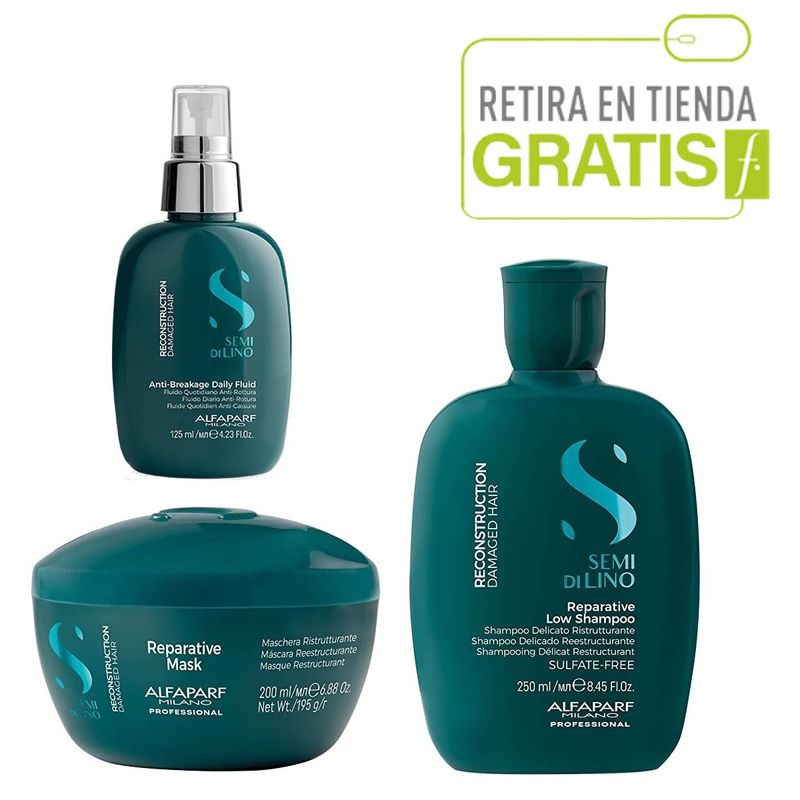 ALFAPARF MILANO - ALFAPARF Kit  Shampoo + Mascarilla + Fluido Reconstrucción